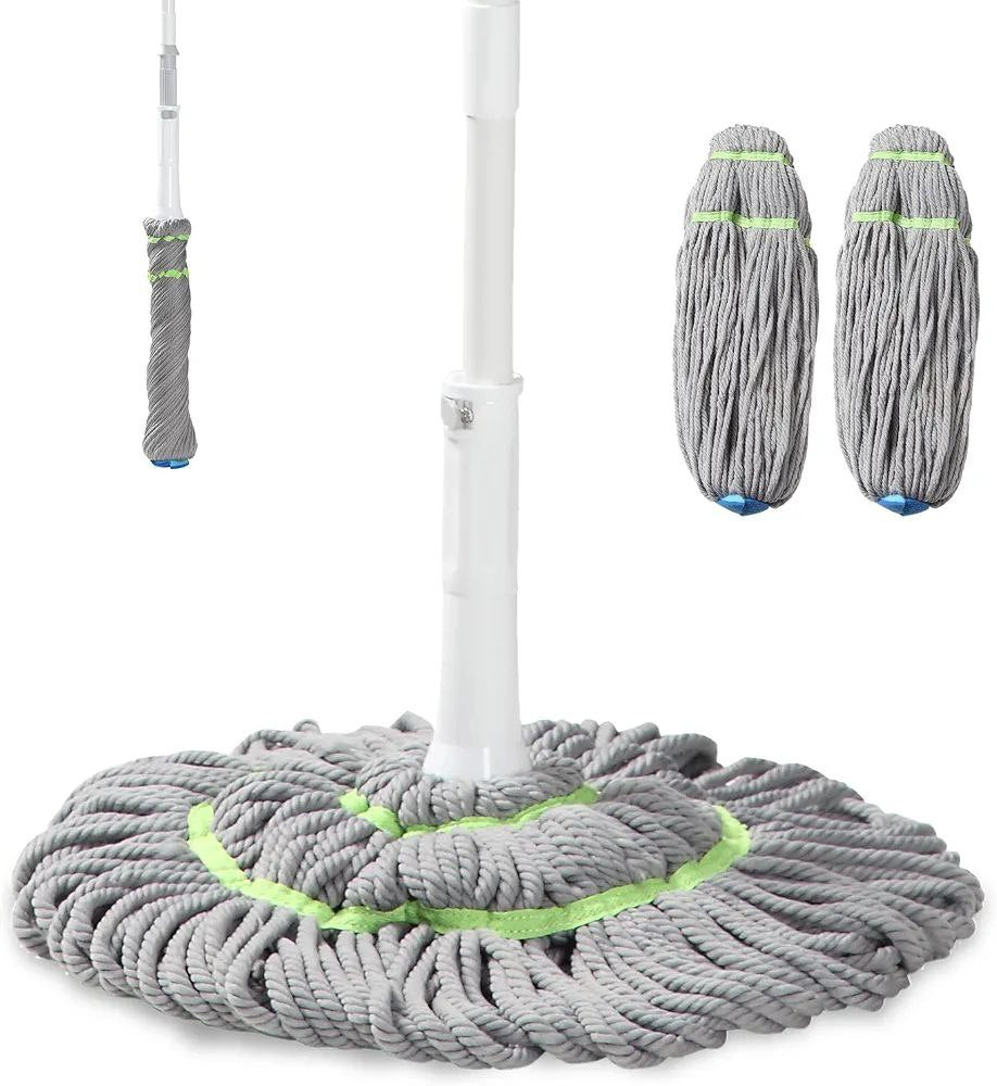 ممسحة دوارة ذاتية العصر تساعد المقبض على لف الماء وعصره من رأس الممسحة لتوفير مجهودك والحفاظ على يديك جافة  ✅✅تتميز ممسحة الأرضيات  بامتصاص قوي للماء وتلتقط الغبار والشعر والأوساخ بإحكام، مما يجعل تنظيف الأرضيات أسهل